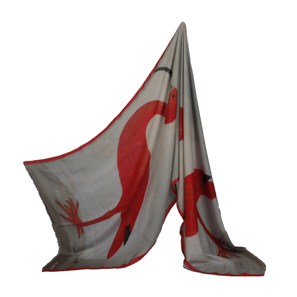 Scarf | Red ibis with an Egg