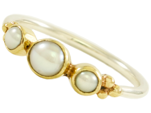 Ring L 3 parels Joodse Bruid