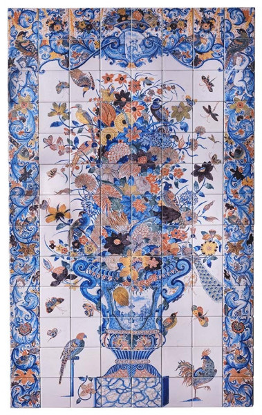 Tegeltableau bloemenvaas