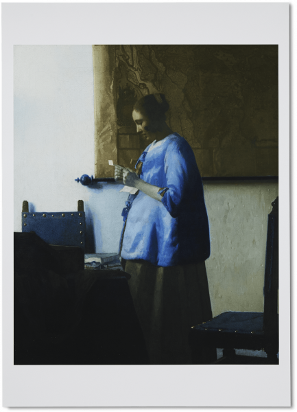 Poster 'Brieflezende vrouw' large