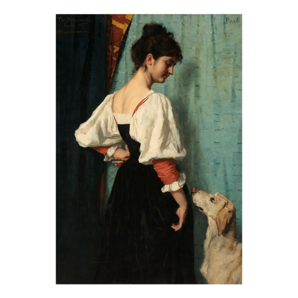 Poster | Young Italian woman with dog Puck